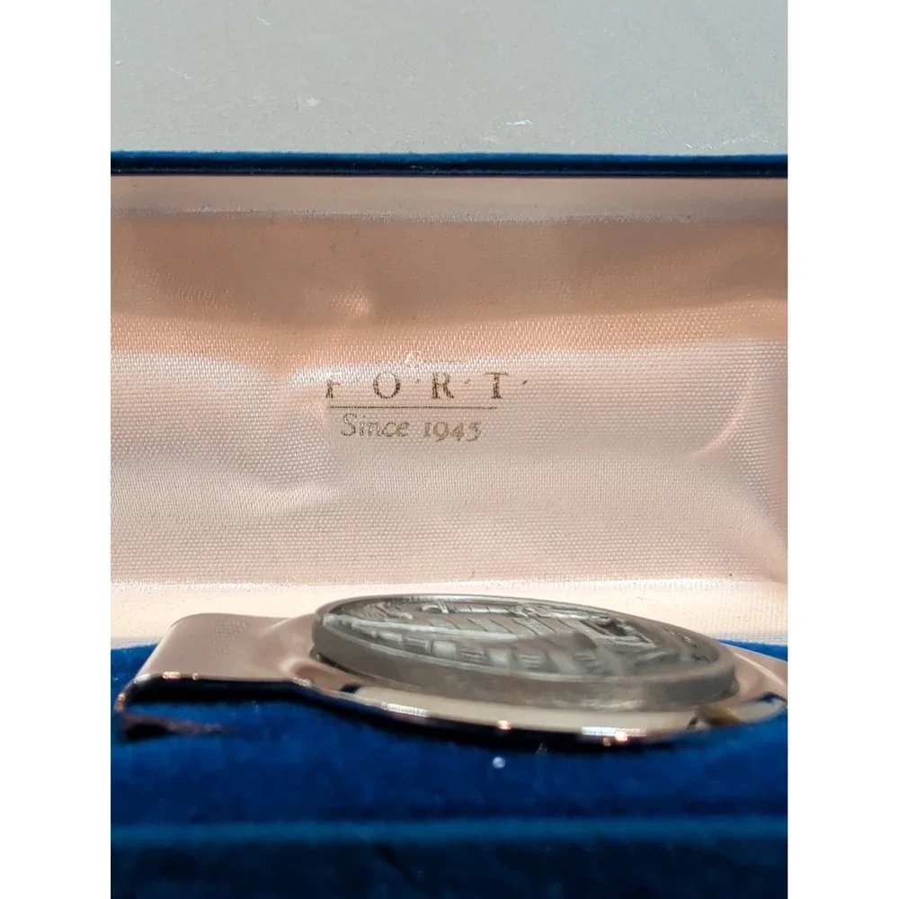 Fort Pewter Sailing Ship Money Clip Silver Tone Nautical Maritime Gift Boxed